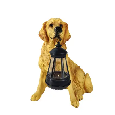 MK Hot-selling European resin crafts Solar hanging lights Simulation dog ornaments Exquisite gifts