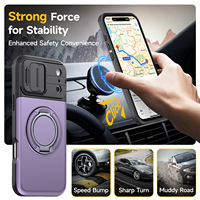 Étui de protection robuste hybride 3-en-1 avec protection d'objectif d'appareil photo pour iPhone 18 17 16 15 Pro Max avec fente pour carte et support anneau