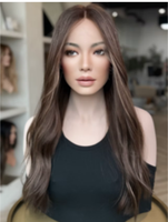 Cheveux humains vierges européens alignés sur les cuticules, avec dessus en dentelle HD invisible # 4/ # Perruque complète en dentelle balayage 27 pour femmes souffrant de perte de cheveux