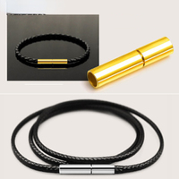 Fermoirs à tube en acier inoxydable Connecteurs à pression rotatifs Fermetures robustes pour bracelets en cuir Extrémité