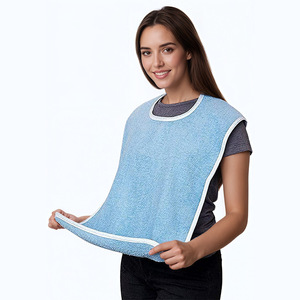 Bavoir en tissu absorbant et respirant pour adulte, grande taille, pour personnes âgées, anti-salissures, pour l'alimentation et les soins, usage hospitalier et domestique - Product Image 1