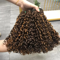 Paquet de cheveux humains Pixie Curls Cambodgien Double Drawn Funmi Paquets de tissage bouclés birmans Vierge 100% Vendeur d'extensions de cheveux humains