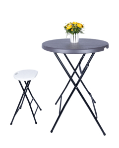 डी 80 सेमी गोल प्लास्टिक हाई बार फोल्डेबल पार्टी कॉकटेल टेबल कम कीमत वाली पार्टी फर्नीचर जगह की बचत राउंड टेबल - Product Image 5