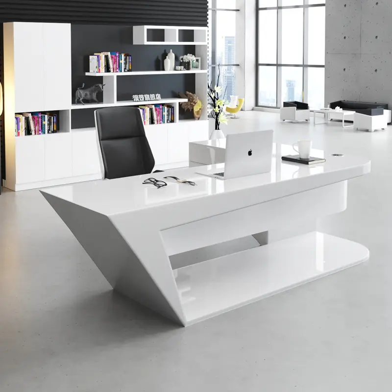 बीटीएमईडी फर्नीचर लकड़ी के फर्नीचर निर्माता कार्यालय डेस्क कार्यकारी सफेद डेस्क