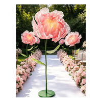 Fleur de pivoine artificielle géante en soie à ouverture et fermeture automatiques pour la décoration d'événements festifs, mariages et Noël