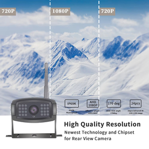 Không dây <span class=keywords><strong>Camera</strong></span> Monitor <span class=keywords><strong>Kit</strong></span> hệ thống xe an ninh phía sau xem cam 4CH 7 inch màn hình mdvr xe buýt xe tải RV Trailer không dây sao lưu máy ảnh - Product Image 6