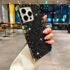 <span class=keywords><strong>Funda</strong></span> ostentosa de borde recto para Samsung S23 Ultra, Fundas de lujo para <span class=keywords><strong>iPhone</strong></span> 14 15 Pro Max, <span class=keywords><strong>funda</strong></span> de teléfono con purpurina para niñas - Product Image 4