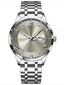 Montre à quartz simple et élégante pour homme, étanche, lumineuse, avec bracelet en acier inoxydable de 20 mm - Product Image 4