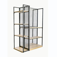 Dernier magasin de détail présentoirs simple face treillis métallique les étagères de supermarché en bois peuvent être personnalisées