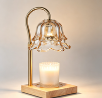 Lampe chauffe-bougie électrique dorée avec minuterie et variateur d'intensité, cadeau pour femme, pour faire fondre la cire