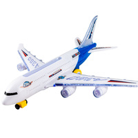 Grand avion de ligne Airbus électrique en plastique à l'échelle 1:5, jouet universel avec évitement automatique des obstacles, son et lumière