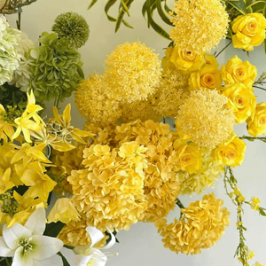 Fleurs artificielles en soie LUYI, série jaune, réalistes, faites à la main, personnalisables selon l'<span class=keywords><strong>image</strong></span>, pour la décoration de mariage, bricolage, ornement de la maison - Product Image 5