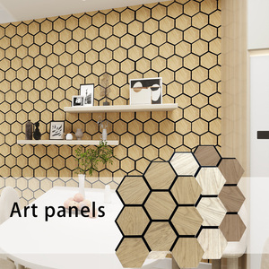 Pour KASARO Factory Direct 3D Art hexagone acoustique MDF Akupanel superbe conception de lattes de <span class=keywords><strong>bois</strong></span> pour la rénovation de la salle de conférence moderne - Product Image 3