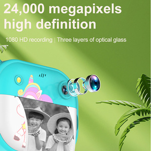 Taşınabilir karikatür oyuncak çocuk dijital anında kamera baskı 2.4 piksel 720p HD 2.4 inç fotoğraf çekmek için mini kameralar çocuk hediye - Product Image 6