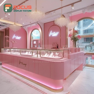 Luxury Custom Jewelry Store Fixtures Manufacturer Wood <b>Frame</b> Jewelry Shop Showcase Cabinet - Product Image 5