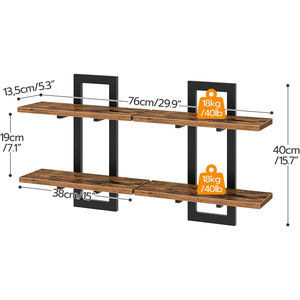 Creative Wall <b>Shelf</b> Natural Wood Color <b>Adjustable</b> 2 Layers For Living Room Kitchen Storage - Product Image 5