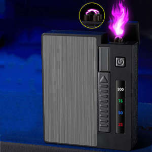 Kim Loại Thuốc Lá Trường Hợp Với Gas Nhẹ Hơn Giữ 20Pcs Thuốc Lá Windproof Trực Tiếp Ngọn Lửa Nhẹ Hơn Hút Công Cụ Người Đàn Ông Của Quà Tặng - Product Image 4