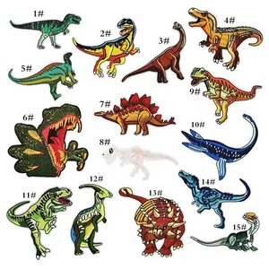 Offre Spéciale : Écussons 3D thermocollants en polyester brodé motif dinosaure pour manteaux, chapeaux et sacs - Tissu non-tissé - Product Image 1
