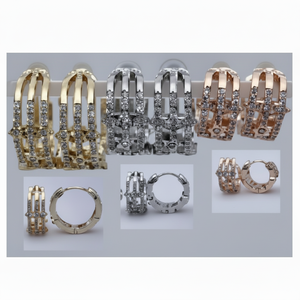 Incantevole Set di gioielli da sposa e da sposa in due pezzi placcato oro 24K per un Look alla moda - Product Image 2