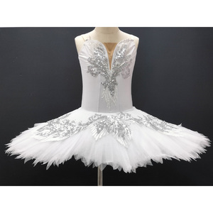 Professional Girls' <strong>White</strong> Sequin Tutu Ballerina Costume Embroidered Nonwoven Swan Lake Solo <strong>Dance</strong> <strong>Dress</strong> for Spring Performance - Product Image 1