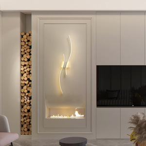 <span class=keywords><strong>2025</strong></span> sang trọng chất liệu nhôm dẫn đèn tường phòng ngủ hiện đại cạnh giường khung ánh sáng sáng tạo hành lang tối thiểu tuyến tính tường phù hợp - Product Image 4