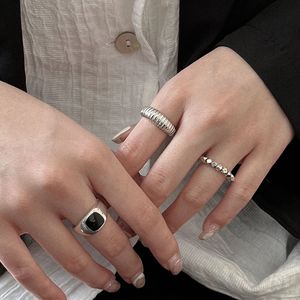 S925 Sterling Silver Geometric <b>Open</b> <b>Ring</b> For Women Adjustable Size Everyday Wear Fine Jewelry - Product Image 2