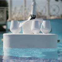 Table flottante pour piscine, plateau flottant avec porte-boissons