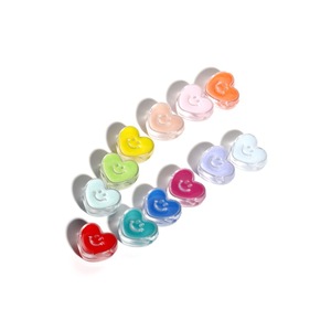 Gota de acrílico transparente aceite sonrisa cara gran agujero oblato redondo espaciador cuentas para fabricación de joyería DIY pulsera teléfono cadena cuentas - Product Image 5