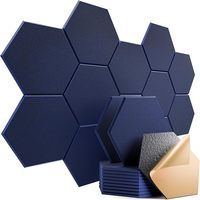 Pannello Acustico Esagonale in PET da 9mm, Multicolore, Personalizzabile, Autoadesivo, Piastrella Fonoassorbente in Poliestere per Decorazione di Casa, Studio e Ufficio