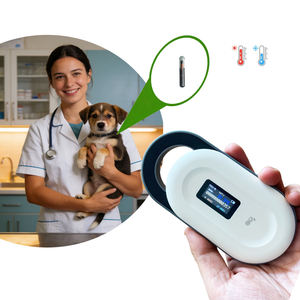 동물 <span class=keywords><strong>RFID</strong></span> 열칩 센서 개 고양이 소 말 ID 태그 FDX-B 타입-C 커넥터 8cm 판독 범위 ABS 134.2kHz 온도 리더 - Product Image 1