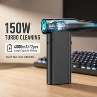 Souffleur d'air électrique sans fil 130000 tr/min, moteur sans balais 4 vitesses, puissant et portable, pour le nettoyage des claviers et des appareils électroniques