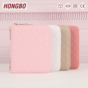 Hongbo Meilleure vente en cuir de galet matelassé A7 porte-enveloppe de document en cuir avec feuille de mouche et séparateurs disponibles - Product Image 1