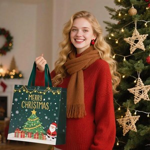 Gran oferta, bolsa de compras de tela no tejida reutilizable con asa, logotipo de impresión personalizado, bolsa de regalo para ropa - Product Image 3