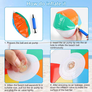 इको फ्रेंडली प्रोमोशनल निर्माता कस्टम रंगीन पीवीसी बीच बॉल बीच बॉल लोगो प्रिंटिंग के साथ इन्फ्लैटेबल लोगो बीच बॉल - Product Image 6