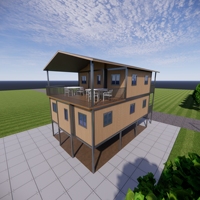 Casa Contenedor Expandible de Dos Pisos de Lujo, Villa Prefabricada Modular Moderna con Balcón y Terraza, 3 o 4 Dormitorios