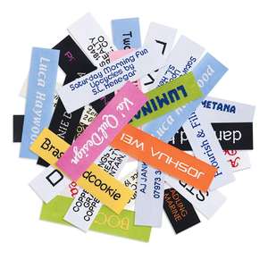 Etiqueta Tejida Personalizada Estándar, Etiqueta <span class=keywords><strong>de</strong></span> Cinta Clásica <span class=keywords><strong>de</strong></span> Moda Artesanal, Material <span class=keywords><strong>de</strong></span> Costura para <span class=keywords><strong>Ropa</strong></span>, Etiqueta Bordada - Product Image 3