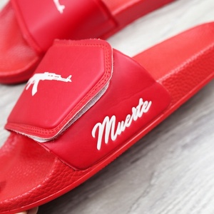 Cina all'ingrosso regolabile cinghie custom sandalo scivolo, marchio su ordinazione di <span class=keywords><strong>cuoio</strong></span> DELL'UNITÀ di elaborazione scivolo sandalo slipper red diapositiva magia del sandalo degli uomini - Product Image 6