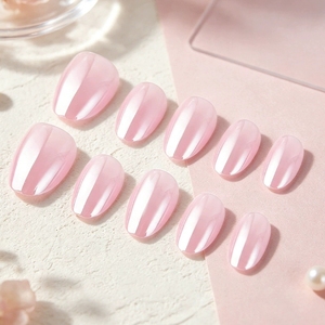 32 <span class=keywords><strong>Uñas</strong></span> Postizas de Gel Suave, Cortas y Redondas, Color Degradado, Reutilizables, Fáciles de Aplicar, con Aspecto de Salón, <span class=keywords><strong>Uñas</strong></span> a Presión, <span class=keywords><strong>Uñas</strong></span> con Pegamento, <span class=keywords><strong>Uñas</strong></span> Falsas - Product Image 4