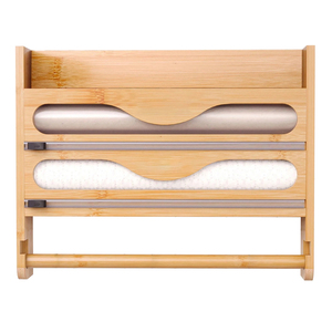 Découpeur de film alimentaire avec boîte de <span class=keywords><strong>rangement</strong></span> <span class=keywords><strong>tiroir</strong></span>, boîte de découpe pour papier aluminium et film alimentaire, boîte de <span class=keywords><strong>rangement</strong></span> de cuisine en bambou - Product Image 2