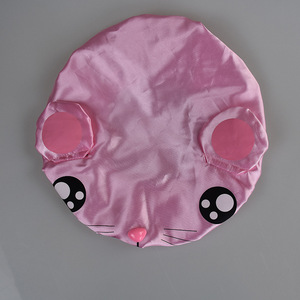 SYH827 mignon Double couche dessin animé Satin <span class=keywords><strong>bonnet</strong></span> de douche de bébé <span class=keywords><strong>bonnet</strong></span> de <span class=keywords><strong>bain</strong></span> étanche pour les enfants pour le <span class=keywords><strong>sport</strong></span> affaires fête de pêche - Product Image 5