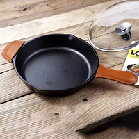 Lot de 2 protège-poignées personnalisés en cuir véritable pour camping et pique-nique, pour poêles et poignées de casseroles en fonte
