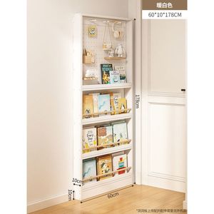 Solid Wood Modern Multifunction <b>Storage</b> Rack Kitchen Narrow Gap Door Small Apartment Bookshelf <b>Thin</b> Cabinet Toys Organizer - Product Image 6