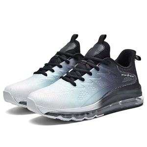 Chaussures pour hommes avec coussin d'air, semelle extérieure en caoutchouc absorbant les chocs, tige en maille tissée respirante, style décontracté, sport, entraînement, marche - Product Image 2