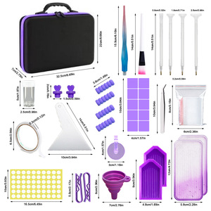 Kit di Strumenti per Pittura Diamantata con Stampa Artistica Moderna, in Plastica Sfumata, con Valigetta per il Trasporto - Product Image 1