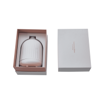 Boîte à bougies haut de gamme en gros, boîte rigide en carton blanc ivoire en deux parties, couvercle et base, taille personnalisée, impression couleur pour cosmétiques