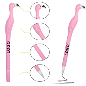High Quality Customized Logo Printed Shaped Flamingo Promotional Gel <b>Pen</b> for Plastic Children's Gifts - Product Image 2