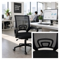 Chaise de bureau ergonomique moderne en tissu maillé respirant, avec accoudoirs réglables en hauteur, soutien lombaire et rotation à 360 degrés pour le bureau à domicile