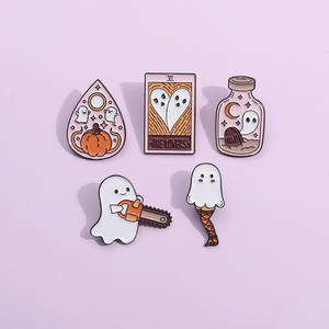 لطيف اليقطين التارو العشاق المنشار تخزين شبح بروش المعادن هالوين - Product Image 2