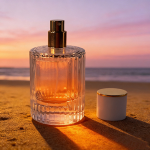 Flacon <span class=keywords><strong>de</strong></span> <span class=keywords><strong>parfum</strong></span> cylindrique transparent rechargeable <span class=keywords><strong>de</strong></span> luxe <span class=keywords><strong>de</strong></span> 55 ml avec bouchon, logo personnalisé - Product Image 3