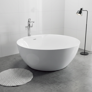 Baignoire autoportante en acrylique blanc 1,5 m avec drain, design minimaliste, utilisation intérieure/extérieure, appartement, salle de bain, parc, hôtel et villas, adulte - Product Image 2